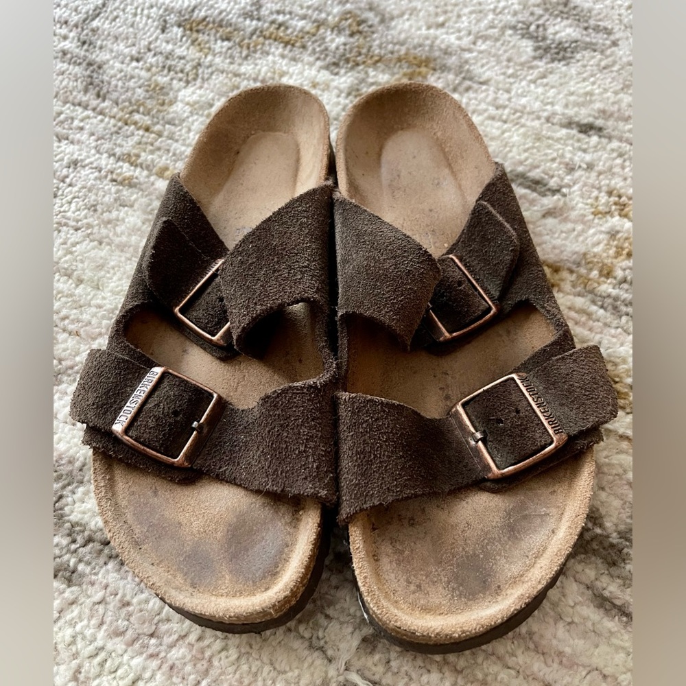 Birkenstock Arizona soft footbed  39 (unisex) brown suede narrow footbed